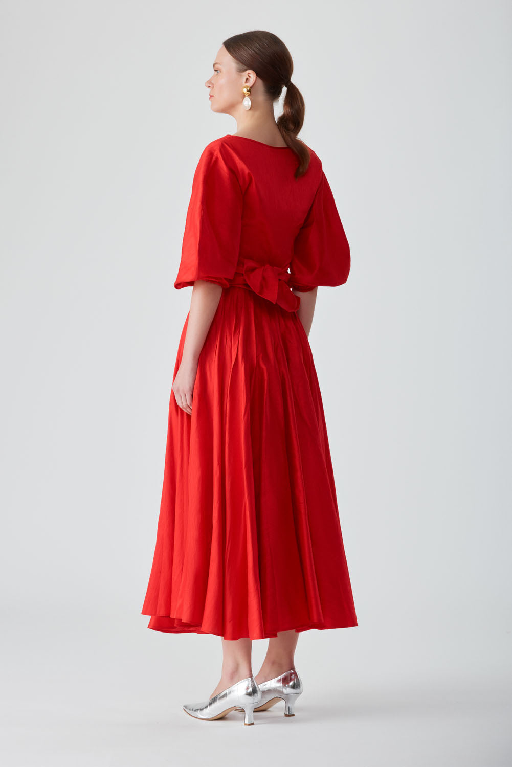 AMINA SWING SKIRT-RED CHILLI