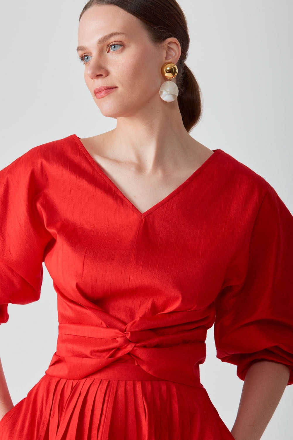 AMINA SWING SKIRT-RED CHILLI