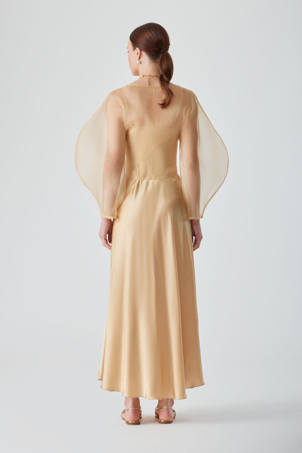 ROOHI ORGANZA WRAP TOP-SAFFRON