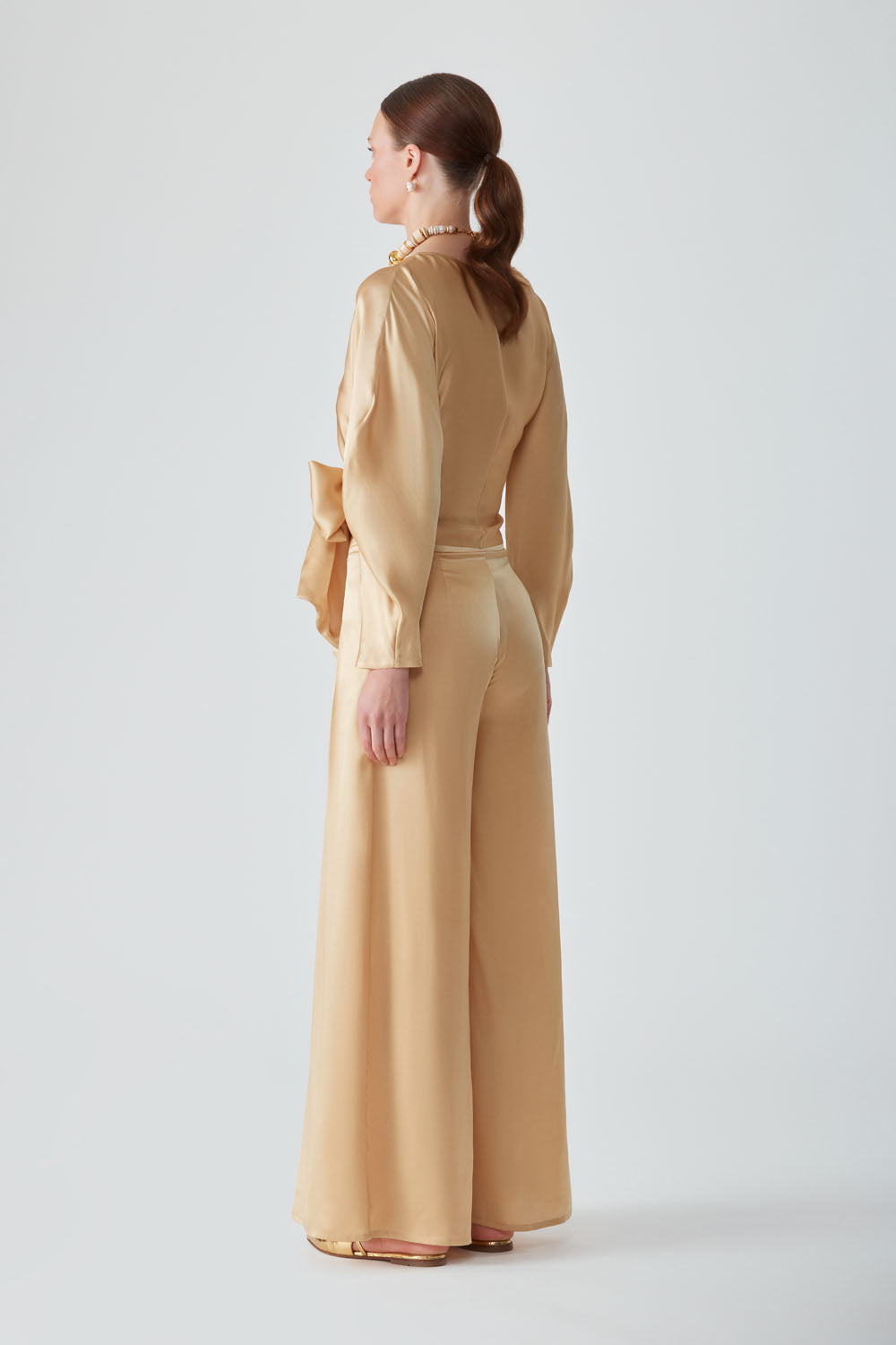 SUFIA WIDE LEG PANTS - SAFFRON