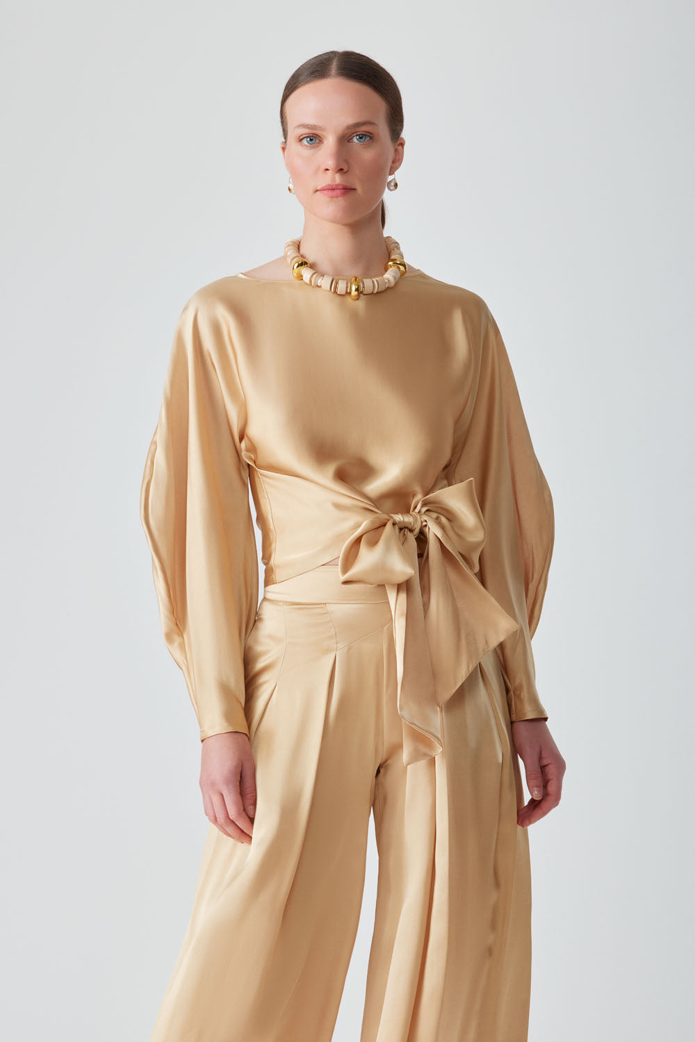 SUFIA WIDE LEG PANTS - SAFFRON