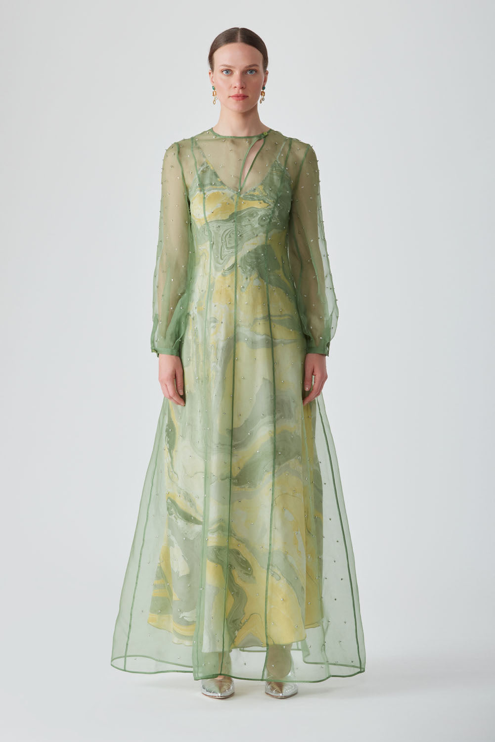 ZORA EMBELLISHED MAXI DRESS-FERN