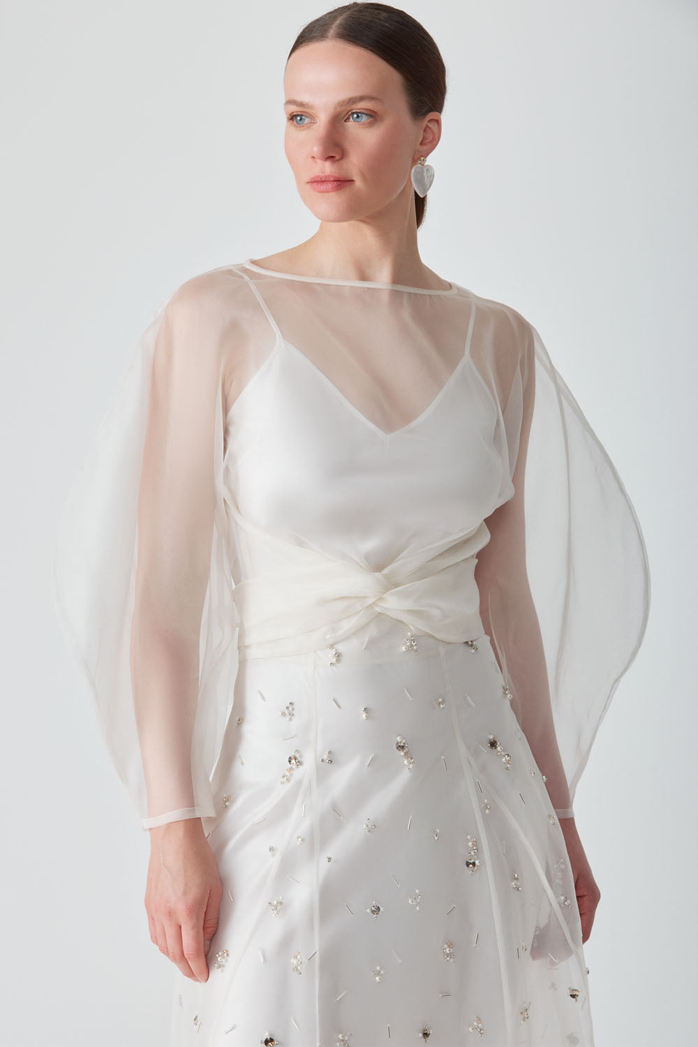 FREYA EMBELLISHED SKIRT - NOIR