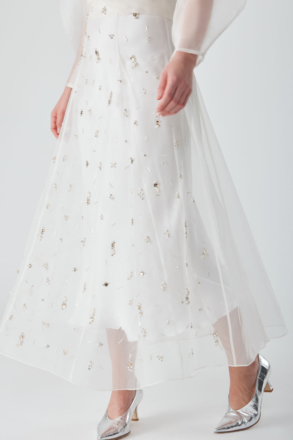 FREYA EMBELLISHED SKIRT - NOIR