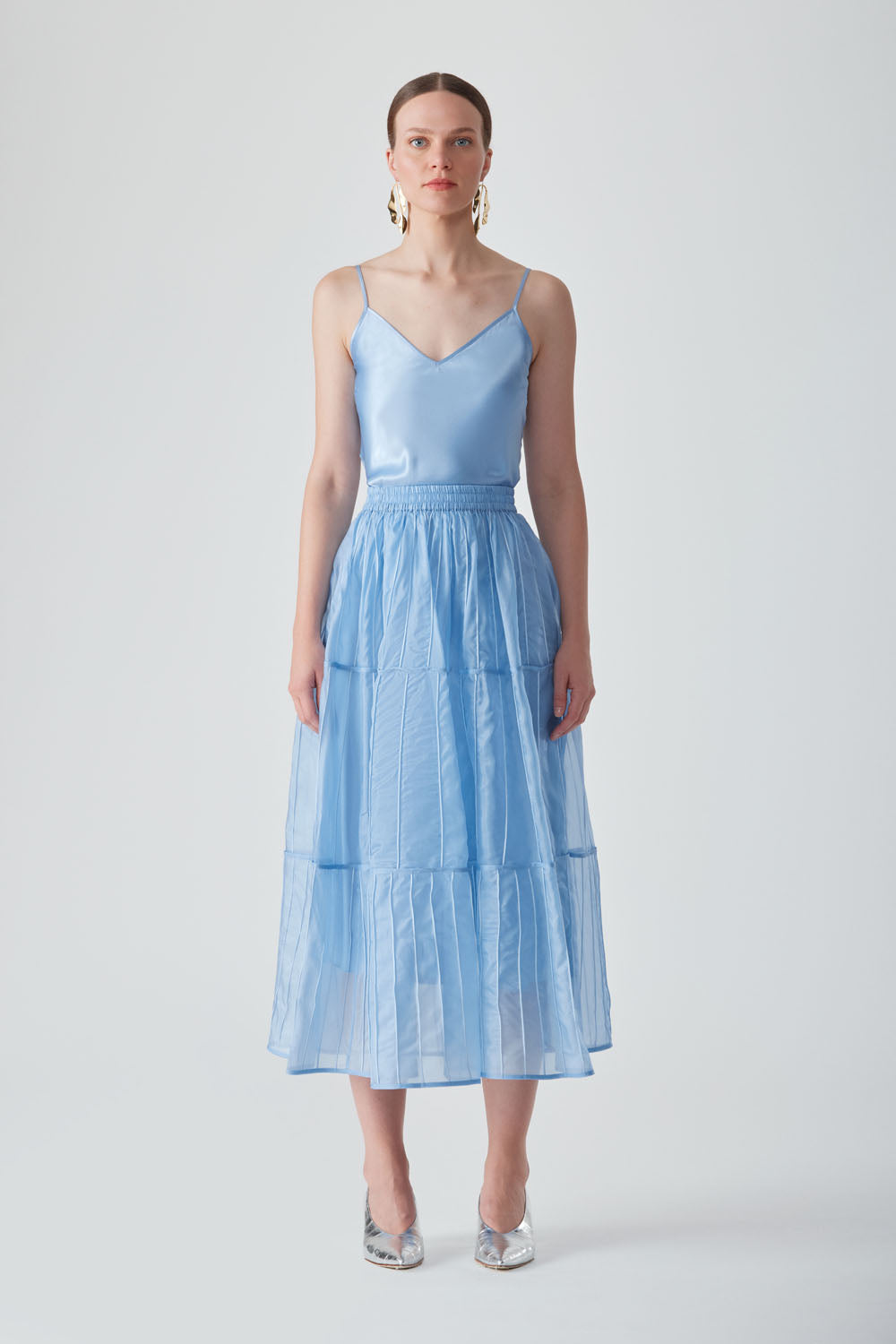 AFAF HAND-PIPED SKIRT - RIVER