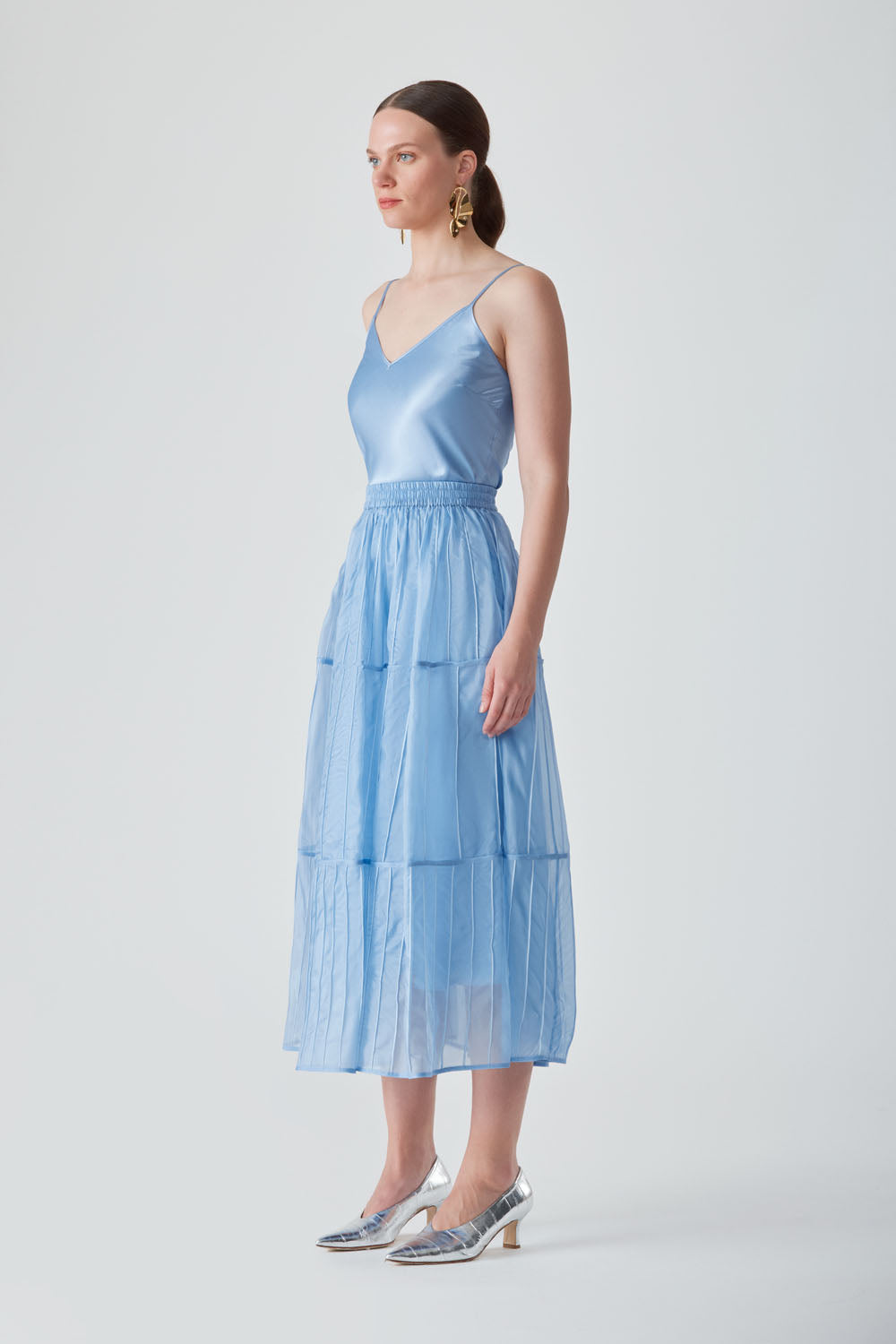 AFAF HAND-PIPED SKIRT - RIVER