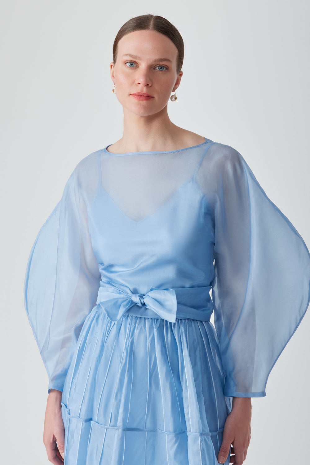 AFAF HAND-PIPED SKIRT - RIVER