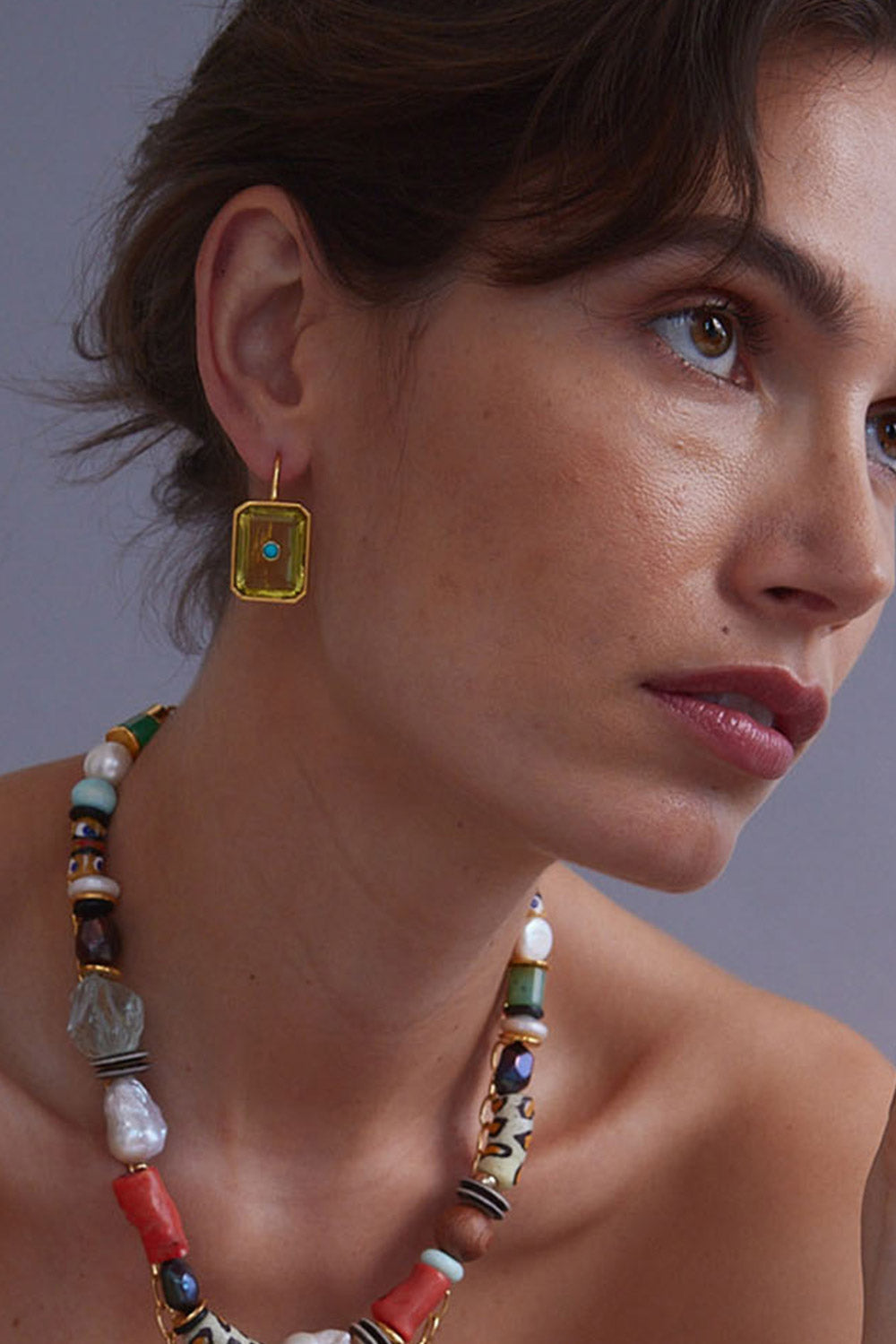 TILE EARRINGS IN PINEAPPLE