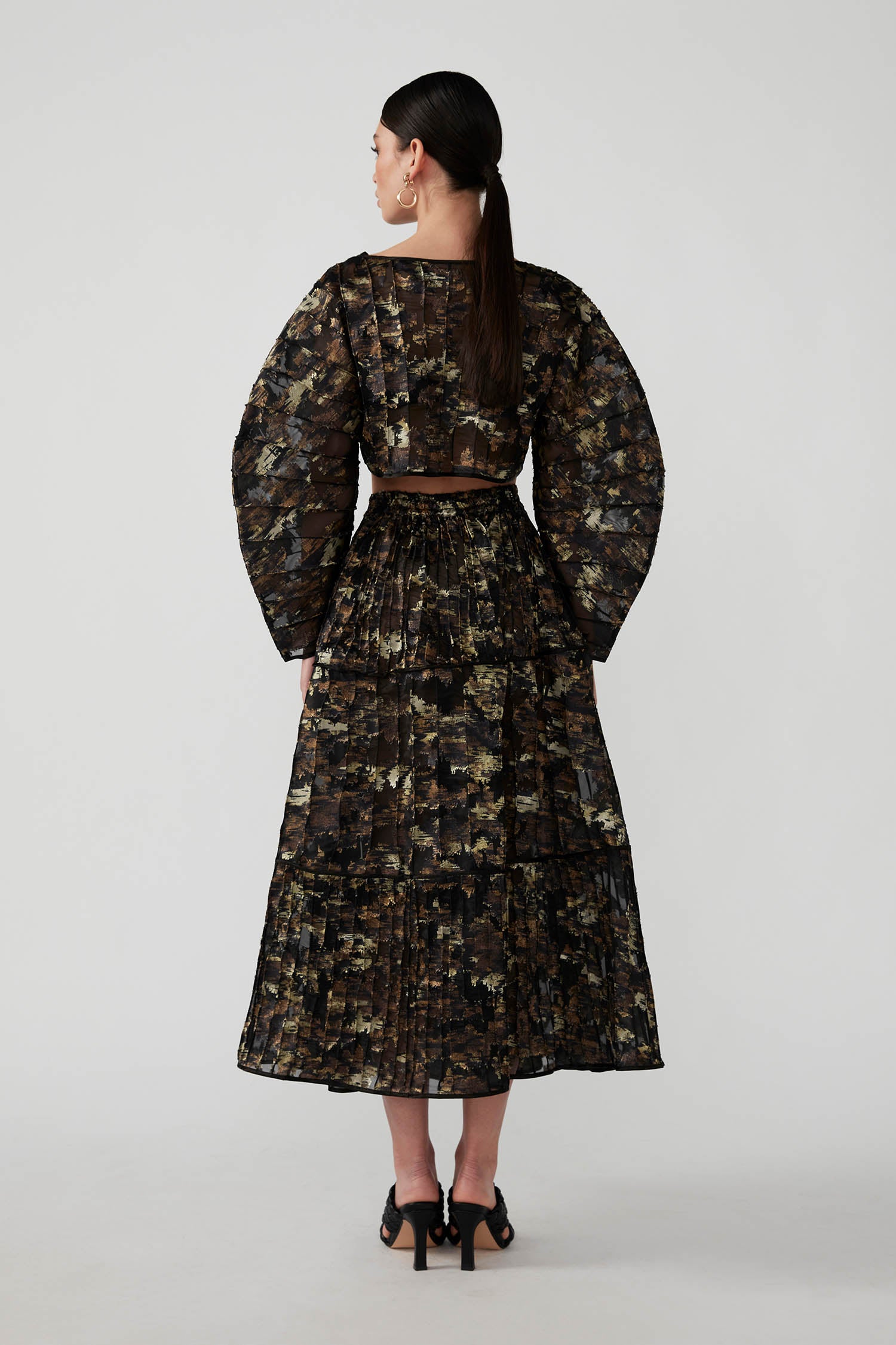 AALA CROP TOP-NOIR/MUSTARD