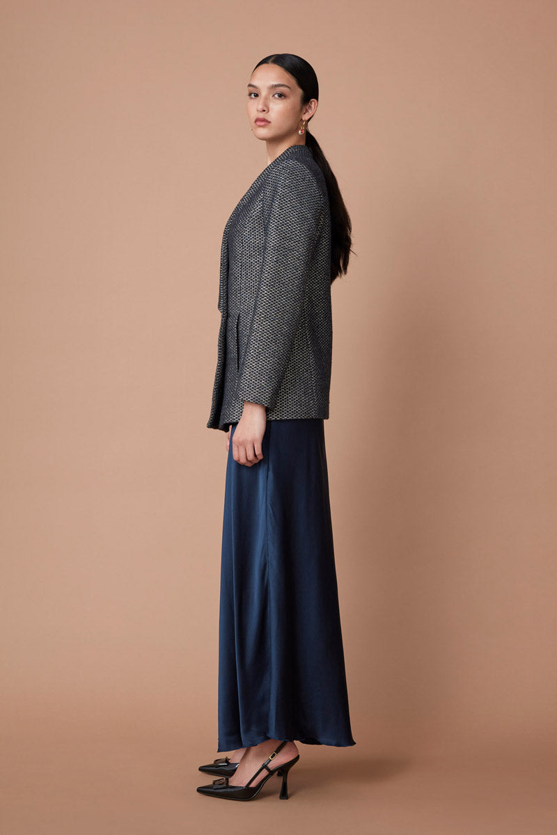 AARIS BLAZER - DEEP BLUE METALLIC