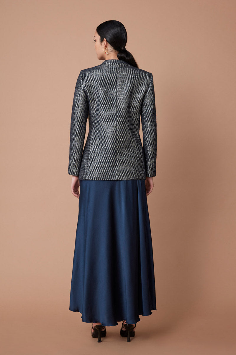 AARIS BLAZER - DEEP BLUE METALLIC