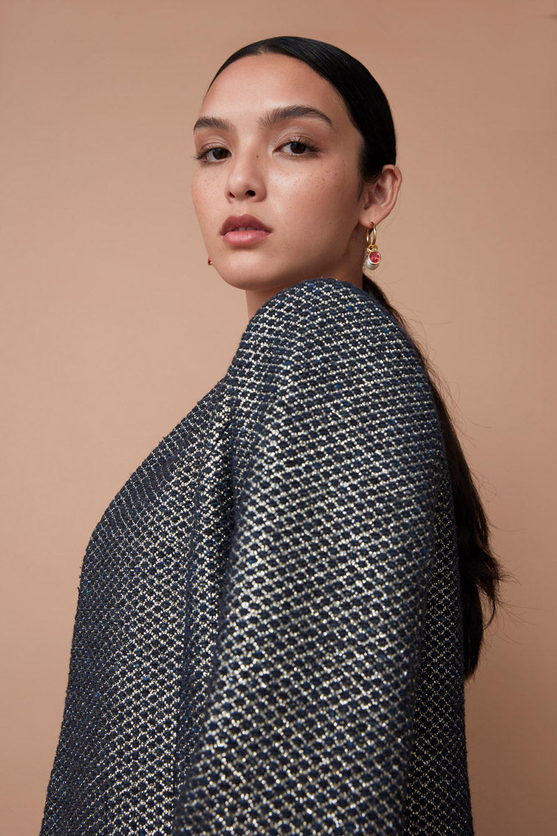 AARIS BLAZER - DEEP BLUE METALLIC