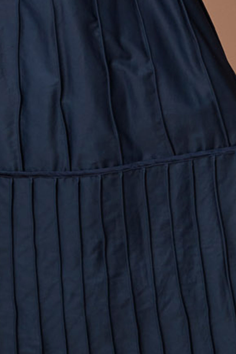 AFAF HANDPIPED SKIRT - DEEP BLUE