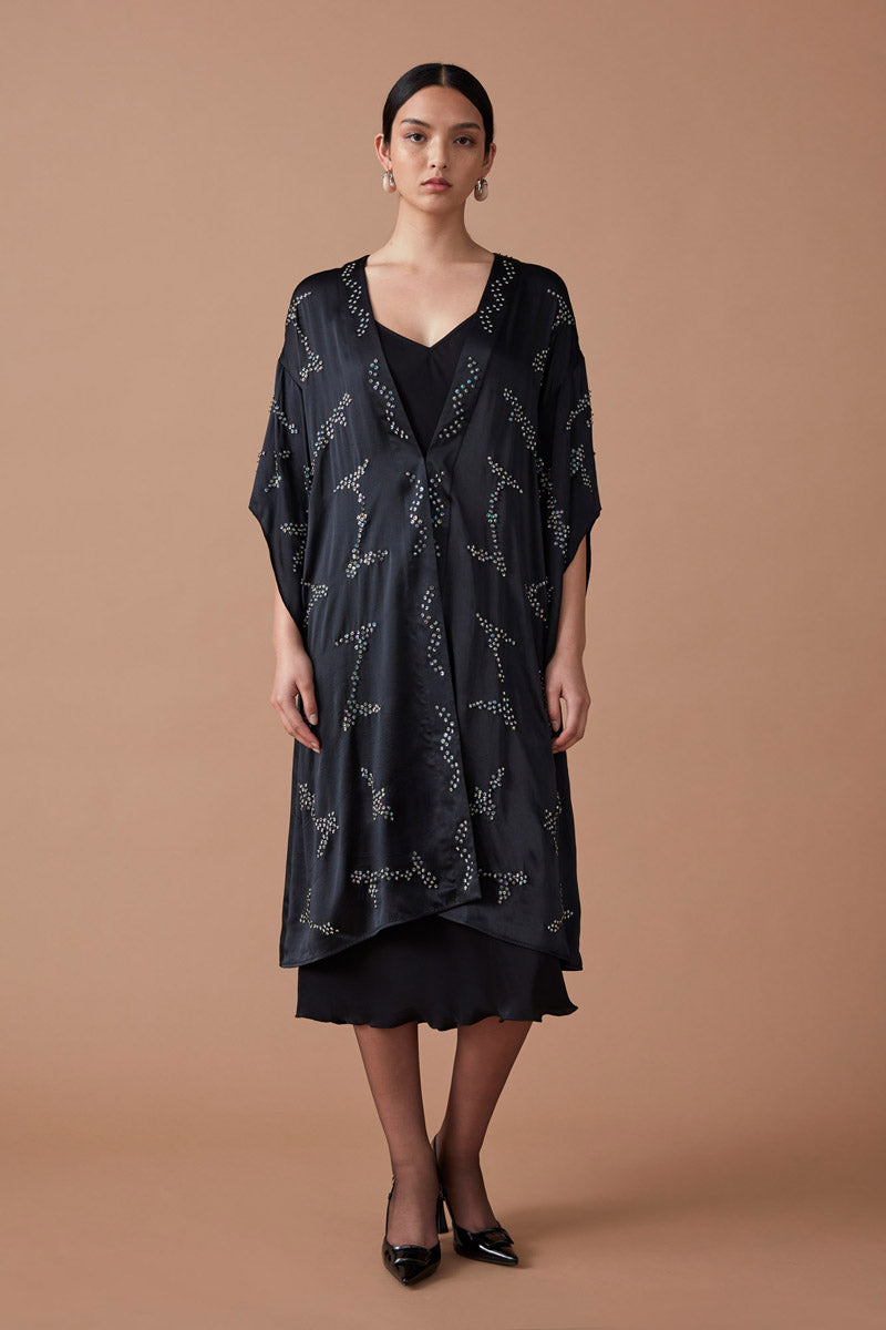 BIBI EMBELLISHED KIMONO - NOIR