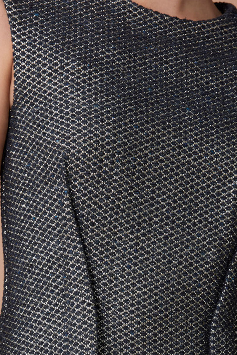 BIDA MIDI DRESS-DEEP BLUE/METALLIC