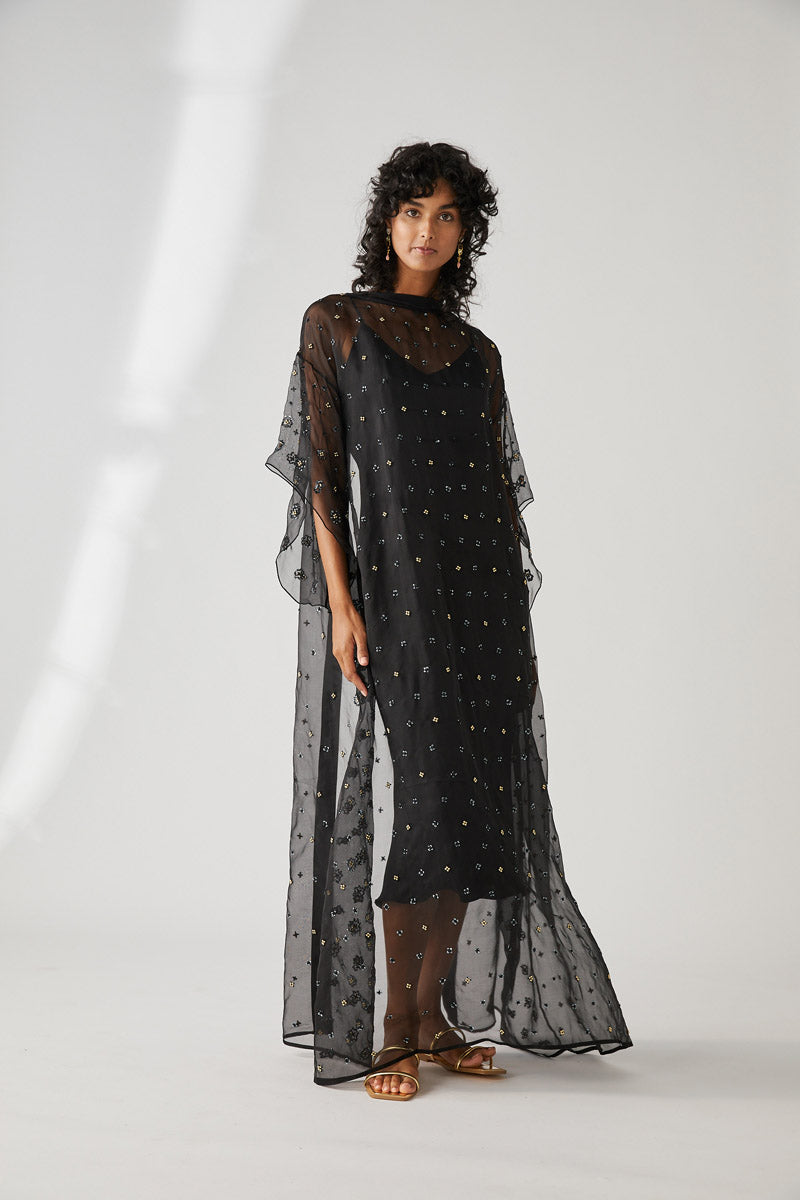 DUA EMBELLISHED KIMONO-NOIR