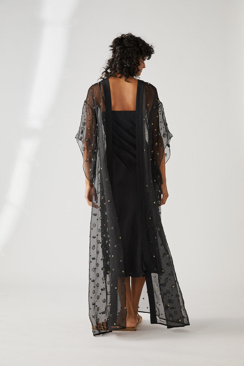 DUA EMBELLISHED KIMONO-NOIR