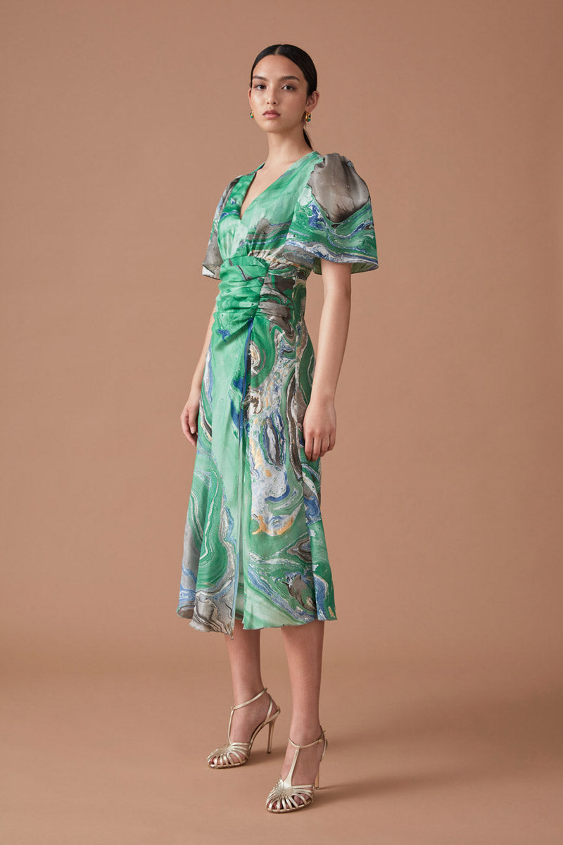 IBADAT DRESS - EMERALD MULTI
