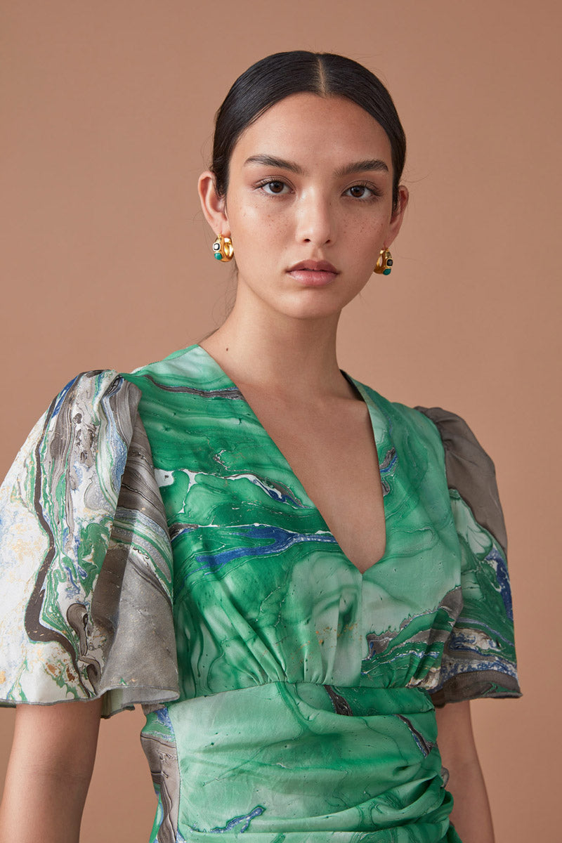 IBADAT DRESS - EMERALD MULTI