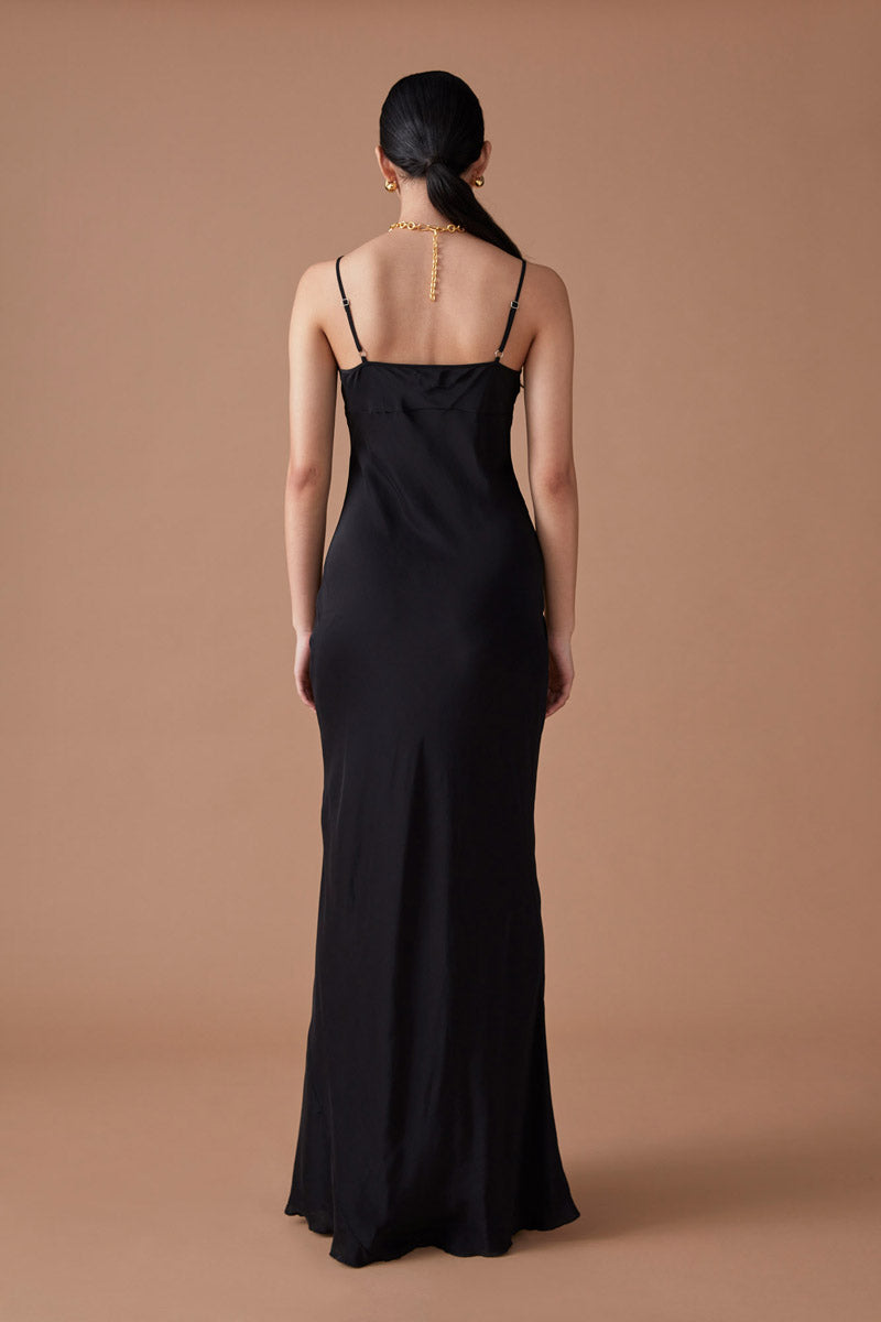 MAXI SLIP DRESS-NOIR