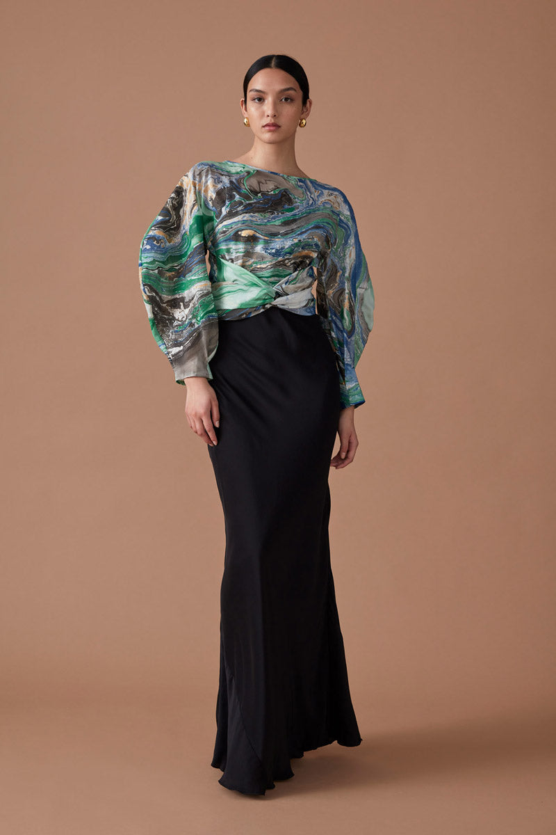 MAXI SLIP DRESS-NOIR