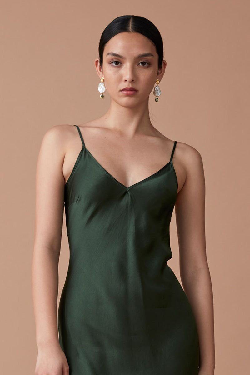 MASTANI SLIP DRESS - DEEP EMERALD
