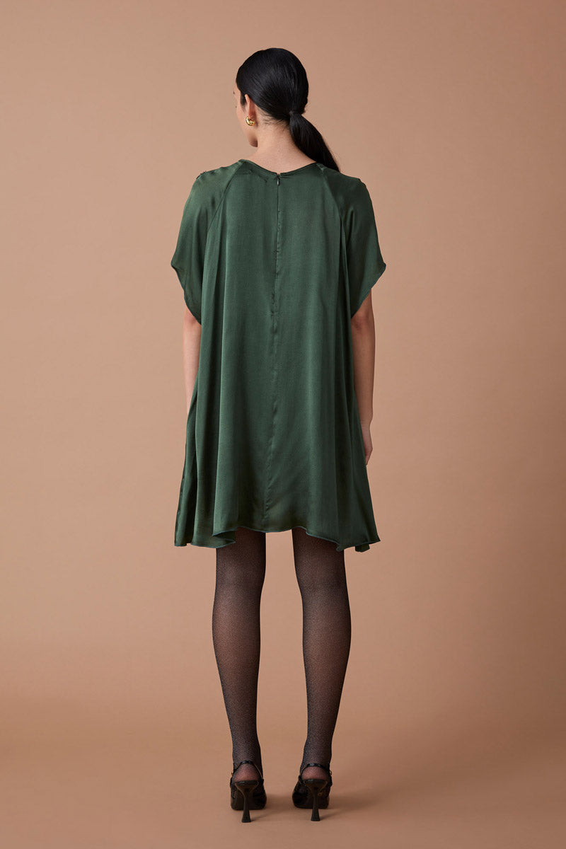 UMA MINI DRESS - DEEP EMERALD