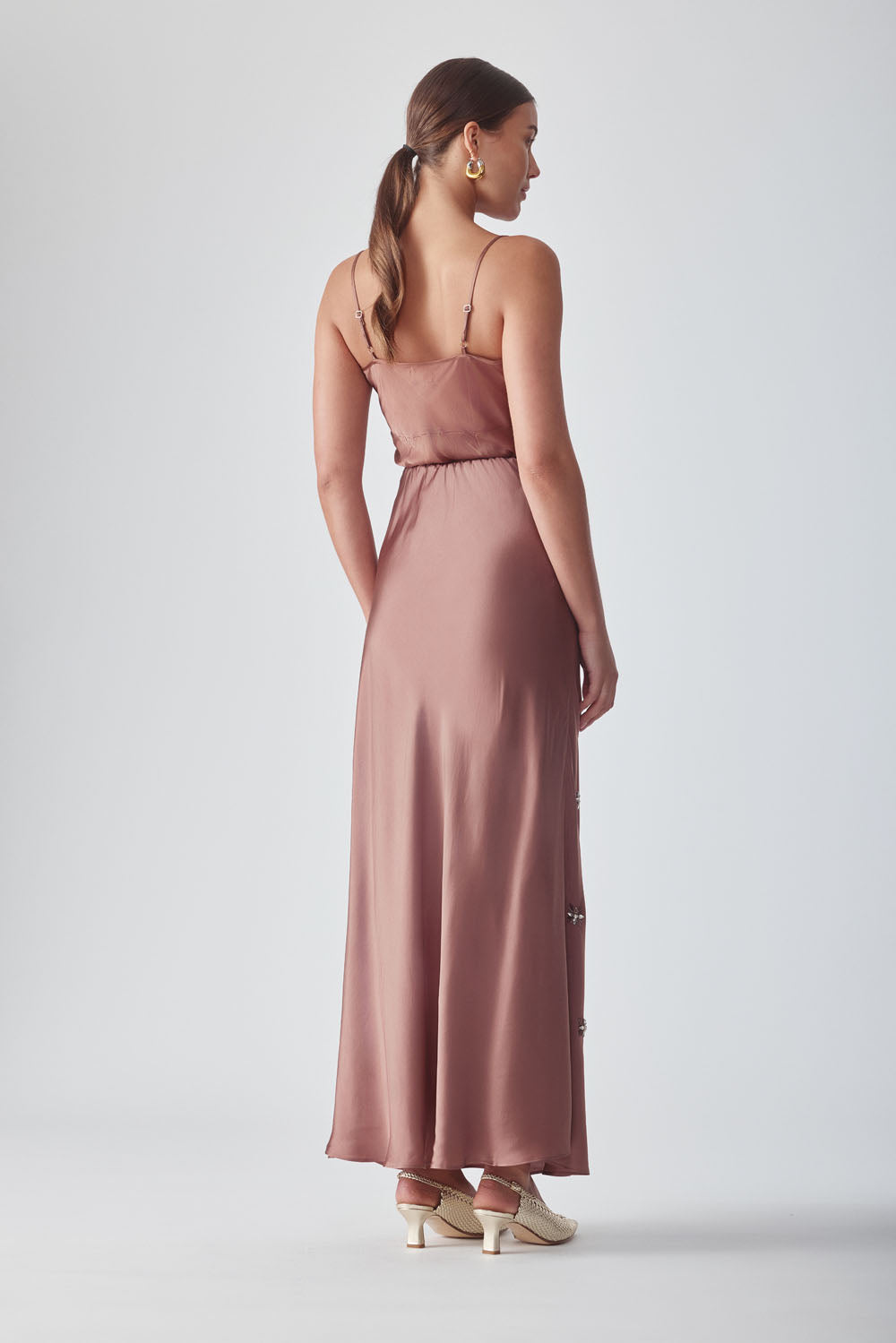 KABIRA EMBELLISHED SKIRT - MOCHA