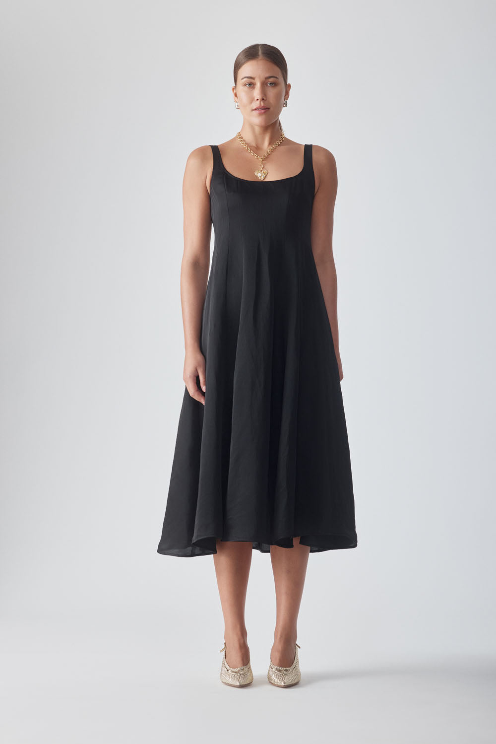MIRA MIDI DRESS - NOIR