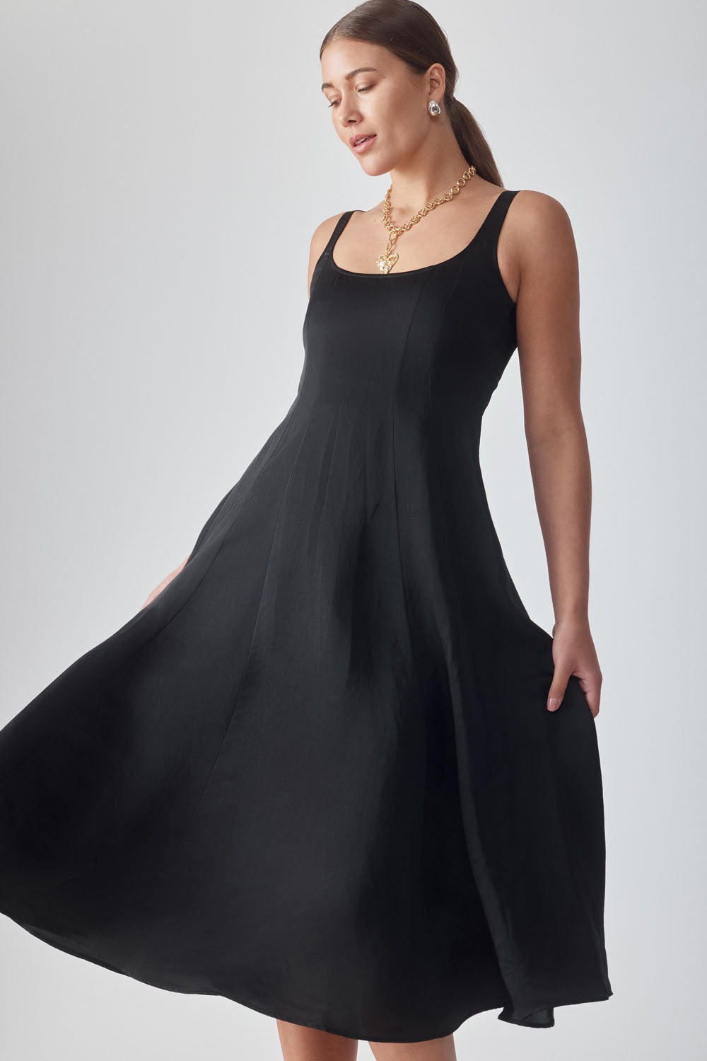 MIRA MIDI DRESS - NOIR