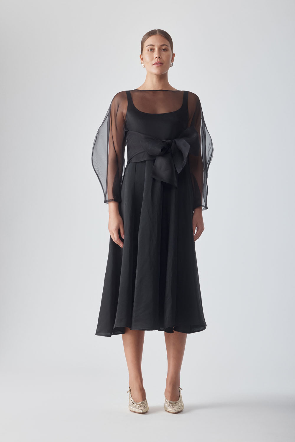 MIRA MIDI DRESS - NOIR