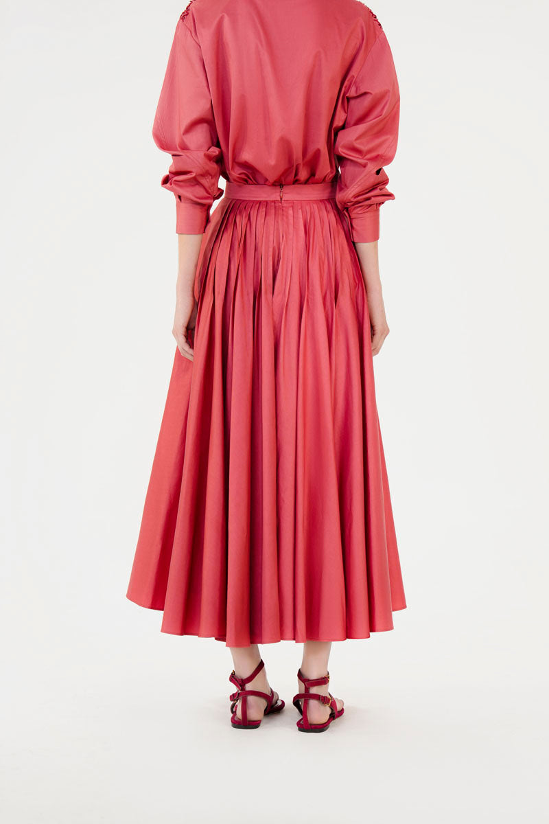 AMINA SWING SKIRT - BERRY