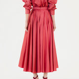AMINA SWING SKIRT - BERRY