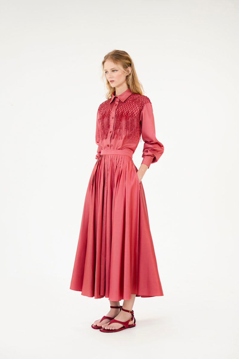 AMINA SWING SKIRT - BERRY