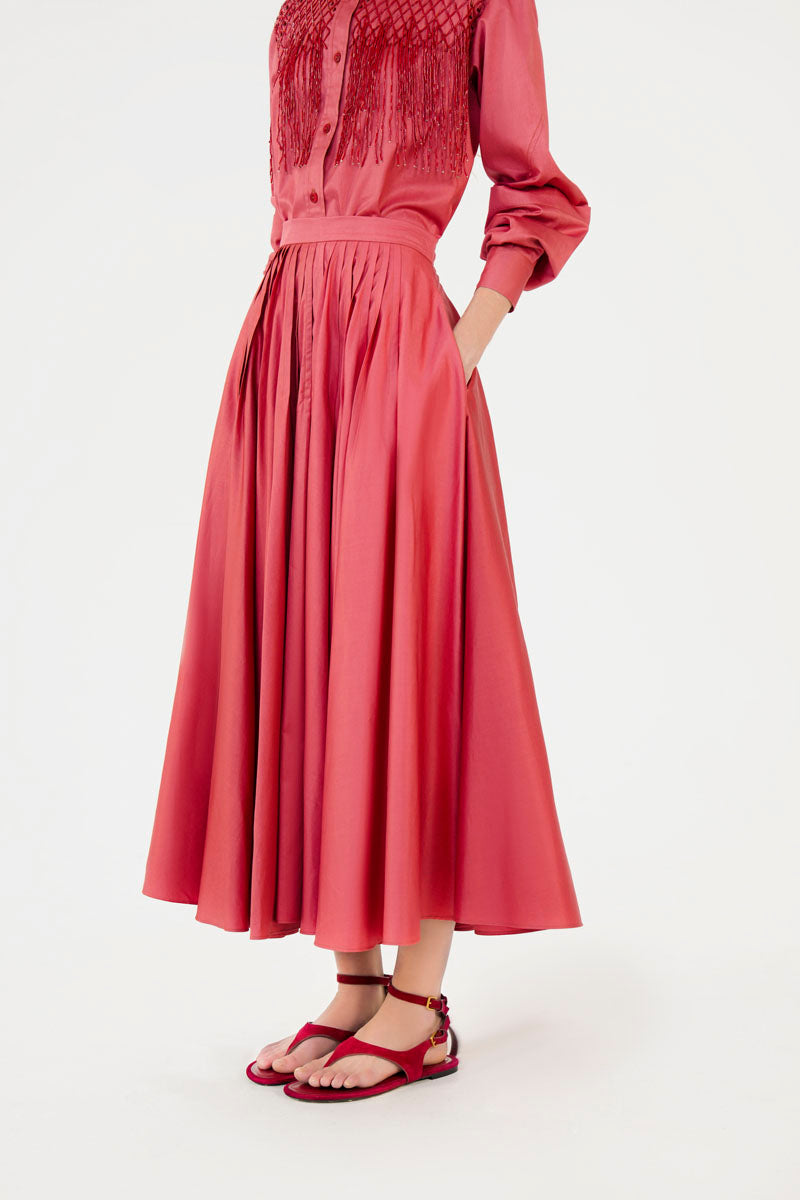 AMINA SWING SKIRT - BERRY