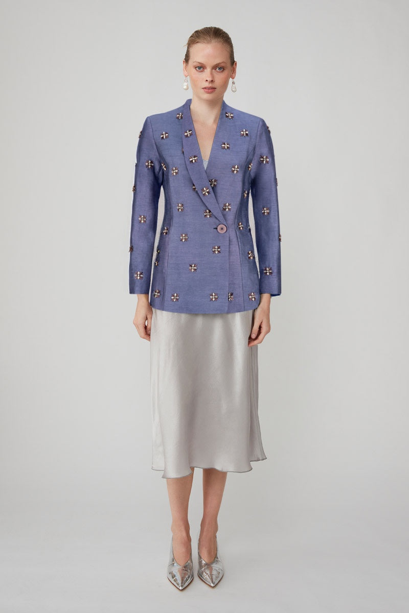 AARIS EMBELLISHED BLAZER - PERIWINKLE