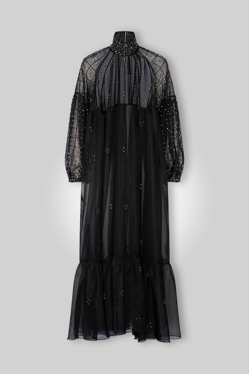 AYAF EMBELLISHED DRESS - NOIR