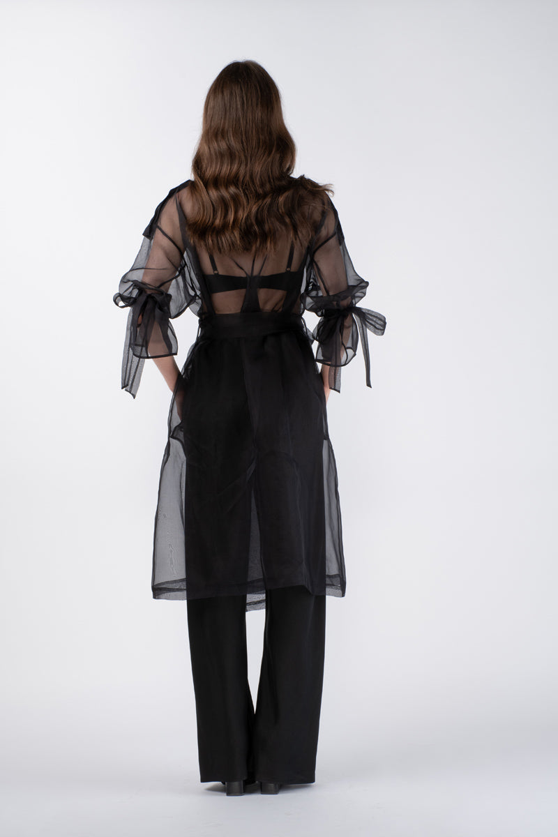 JANNAT ORGANZA TRENCH - NOIR