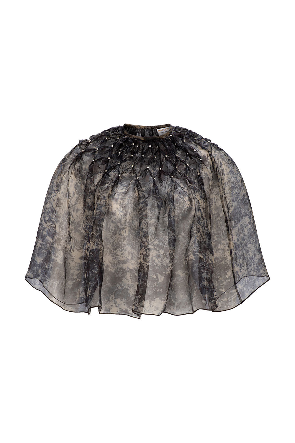 TIYA EMBELLISHED CAPE - ROSE PETAL PRINT