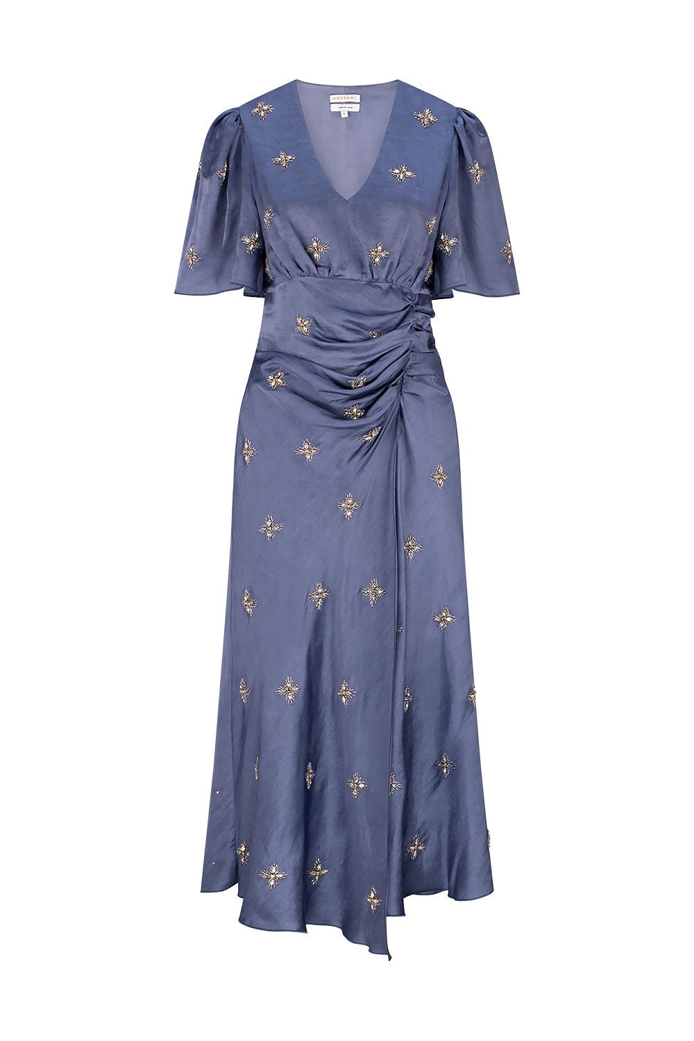 IBADAT EMBELLISHED DRESS - PERIWINKLE