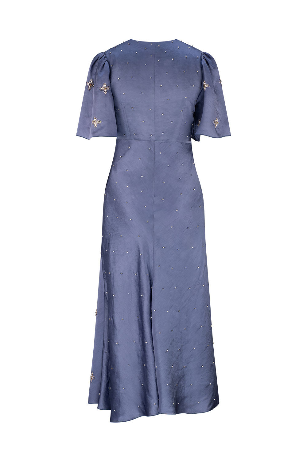 IBADAT EMBELLISHED DRESS - PERIWINKLE