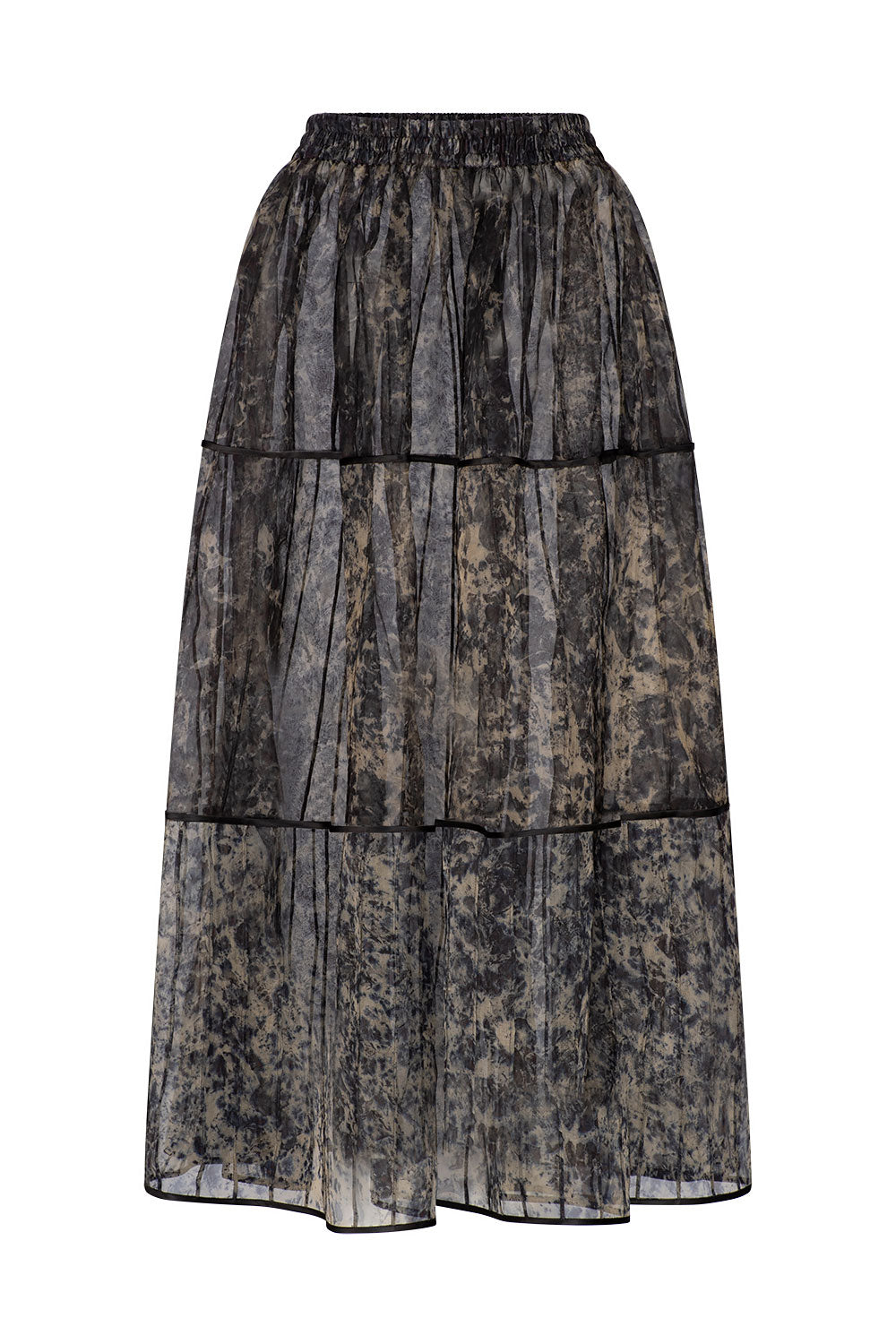 AFAF HAND-PIPED SKIRT - ROSE PETAL PRINT