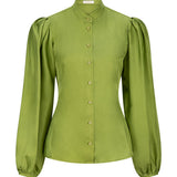 MAZIA SILK TWILL SHIRT - CITRON