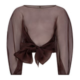 ROOHI ORGANZA TOP - GANACHE