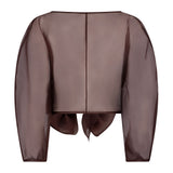 ROOHI ORGANZA TOP - GANACHE