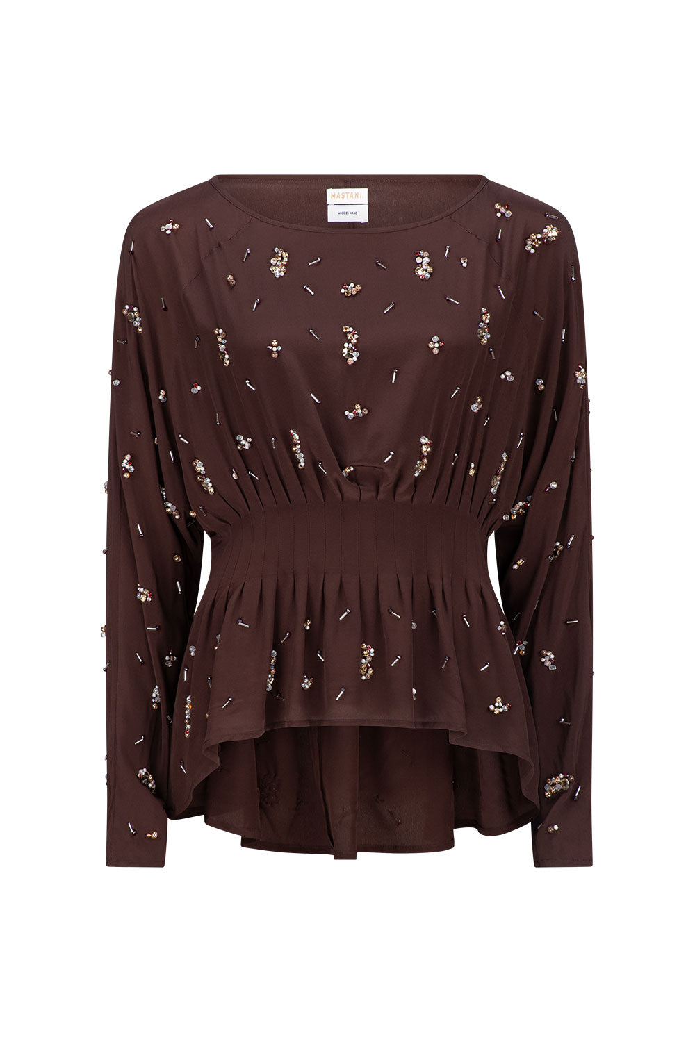 ABIR EMBELLISHED TOP - GANACHE