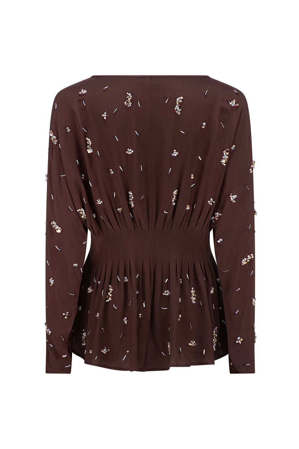 ABIR EMBELLISHED TOP - GANACHE