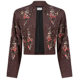 SHAAM BEADED JACKET - GANACHE
