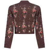 SHAAM BEADED JACKET - GANACHE