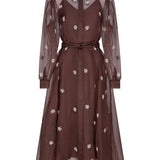 HIBA EMBELLISHED DRESS - GANACHE